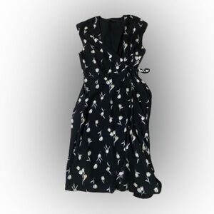 Banana Republic Black Floral Midi Dress